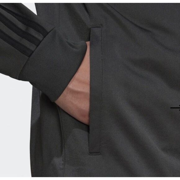 Adidas Men Gray Essential Three Stripe Zip Front Jacket Size XL - Picture 9 of 13